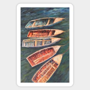 Fishing boats, Lake Titicaca Sticker